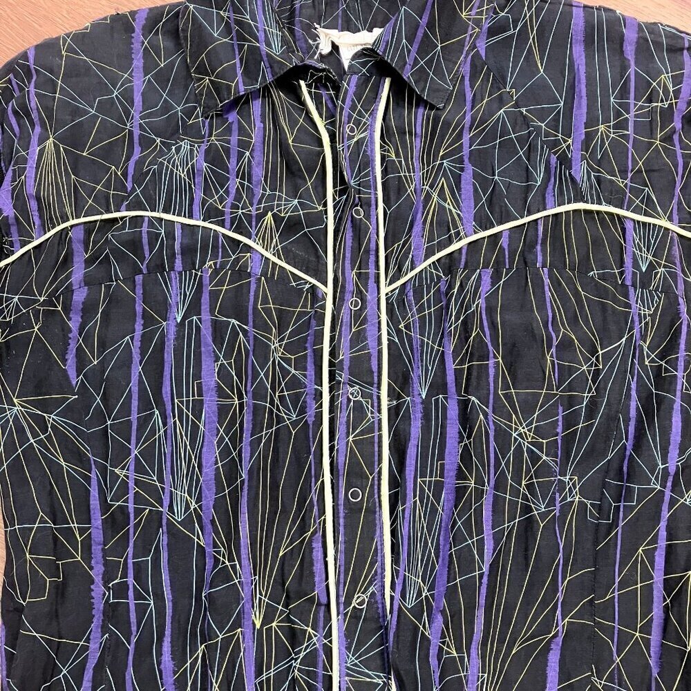 Diesel Sheer Black with Geometric Pattern Mini Shirt Dress Size XS - Picture 2 of 10